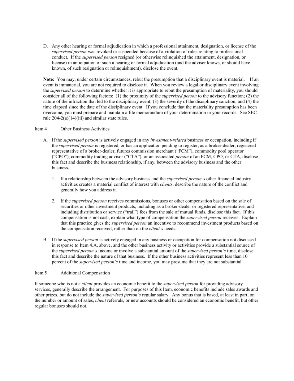 Instructions for SEC Form 1707, ADV Part 2, 2A, 2B, Page 25