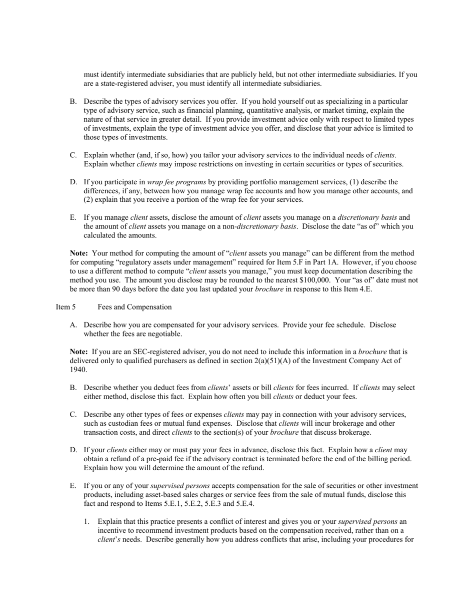 Instructions for SEC Form 1707, ADV Part 2, 2A, 2B, Page 7