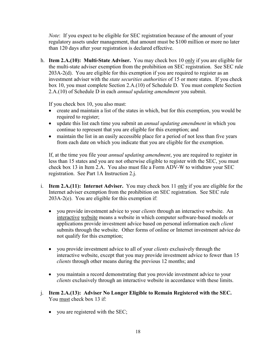 Download Instructions for SEC Form 1707, ADV Uniform Application for