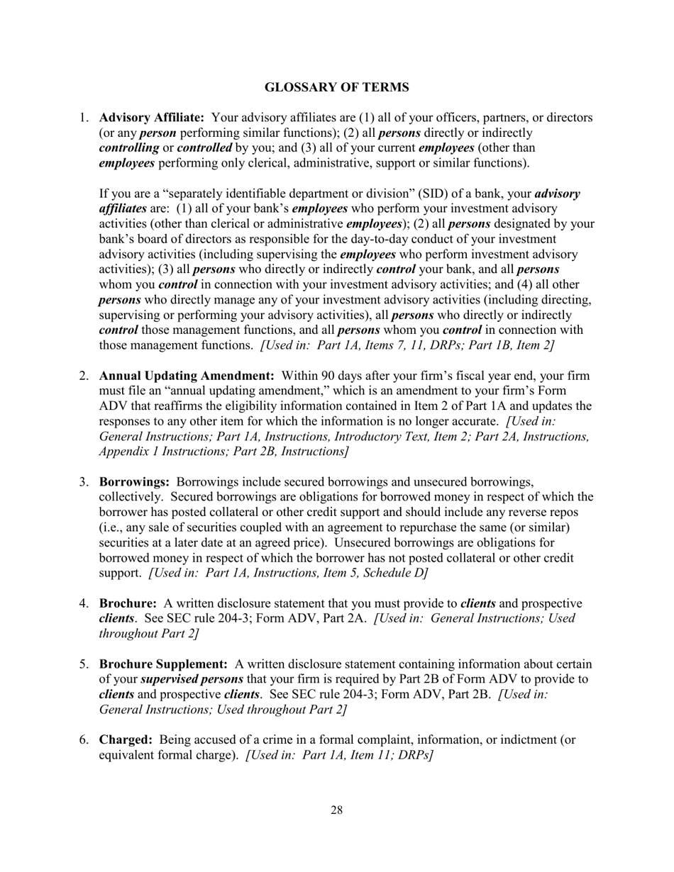 Download Instructions for SEC Form 1707, ADV Uniform Application for