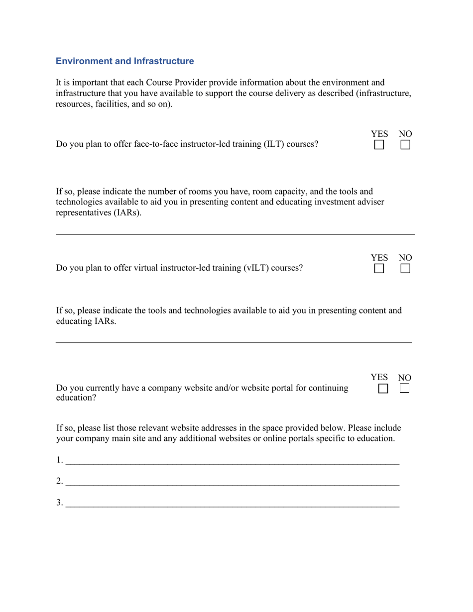 Investment Adviser Representative Continuing Education (Ce) Course Provider Application, Page 8