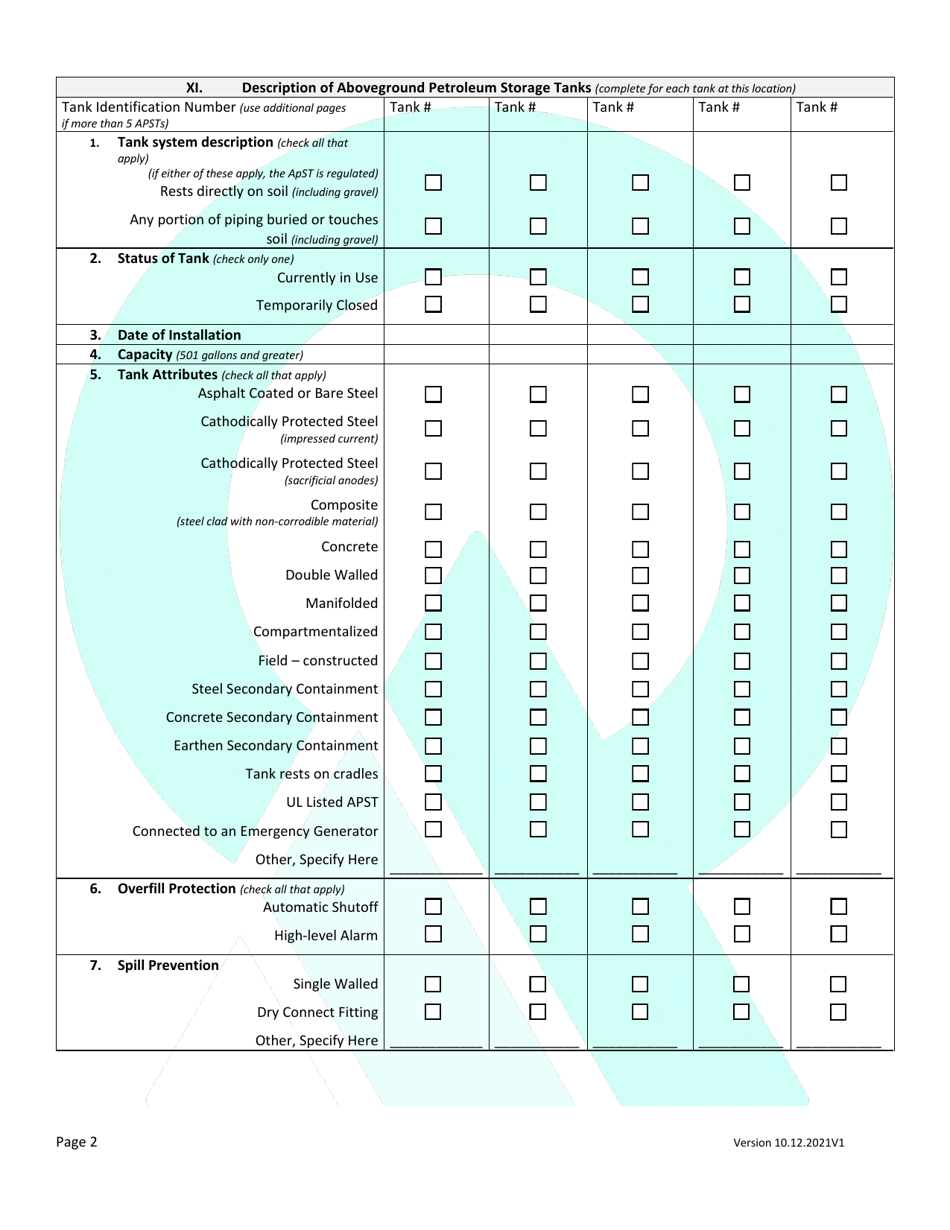 Utah Notification for Aboveground Petroleum Storage Tanks - Utah, Page 2