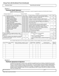 Group Term Life Employee Enrollment Form - Utah, Page 2