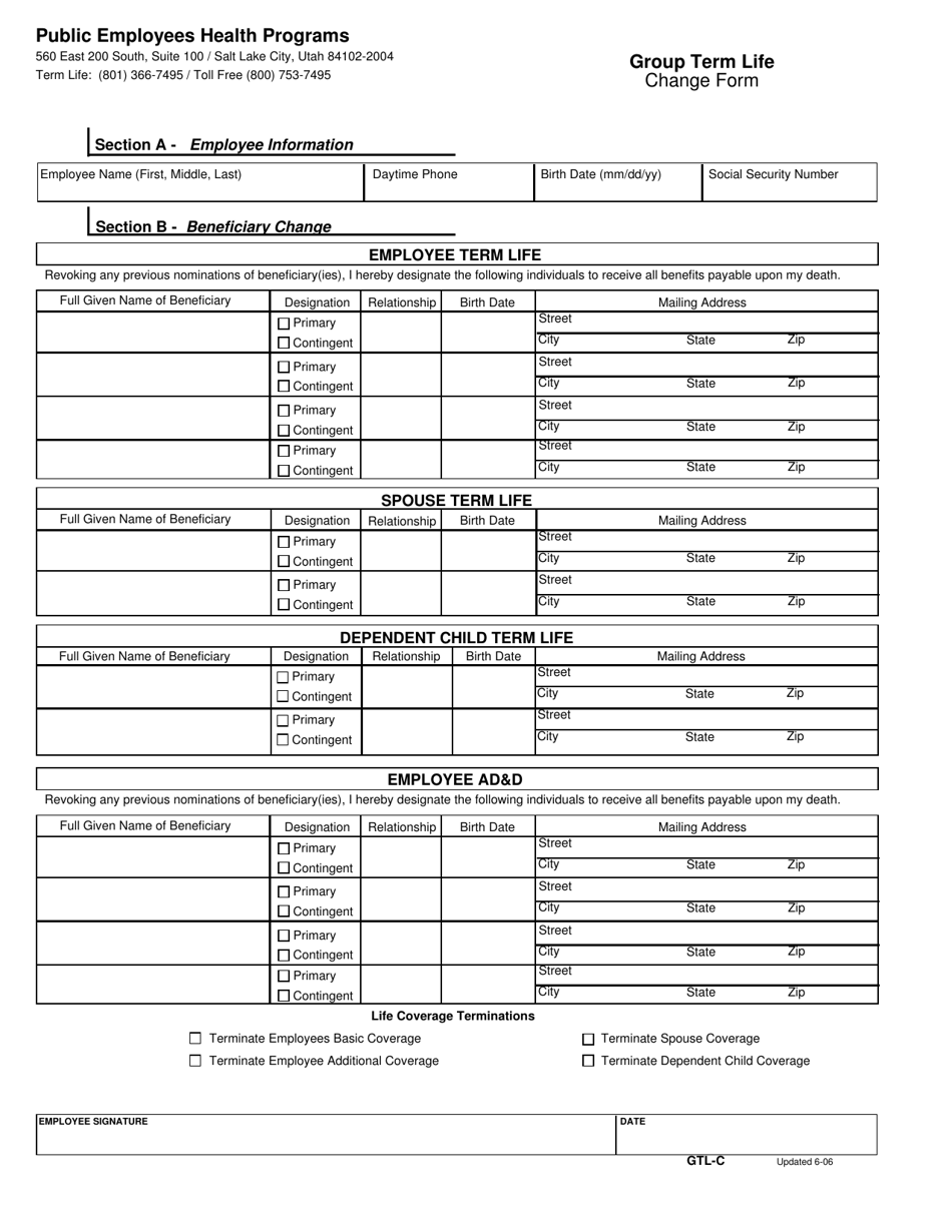 Form GTL-C - Fill Out, Sign Online and Download Printable PDF, Utah ...