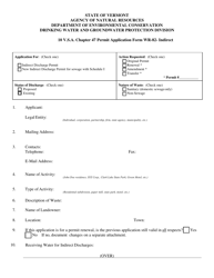 Form WR-82 &quot;Indirect Discharge Permit Application Form&quot; - Vermont