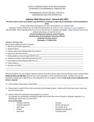 Injection Well Closure Form - General - Vermont