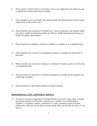 Application for Candidates for Green Mountain Care Board - Vermont, Page 2