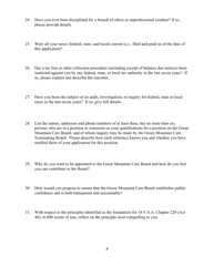 Application for Candidates for Green Mountain Care Board - Vermont, Page 4