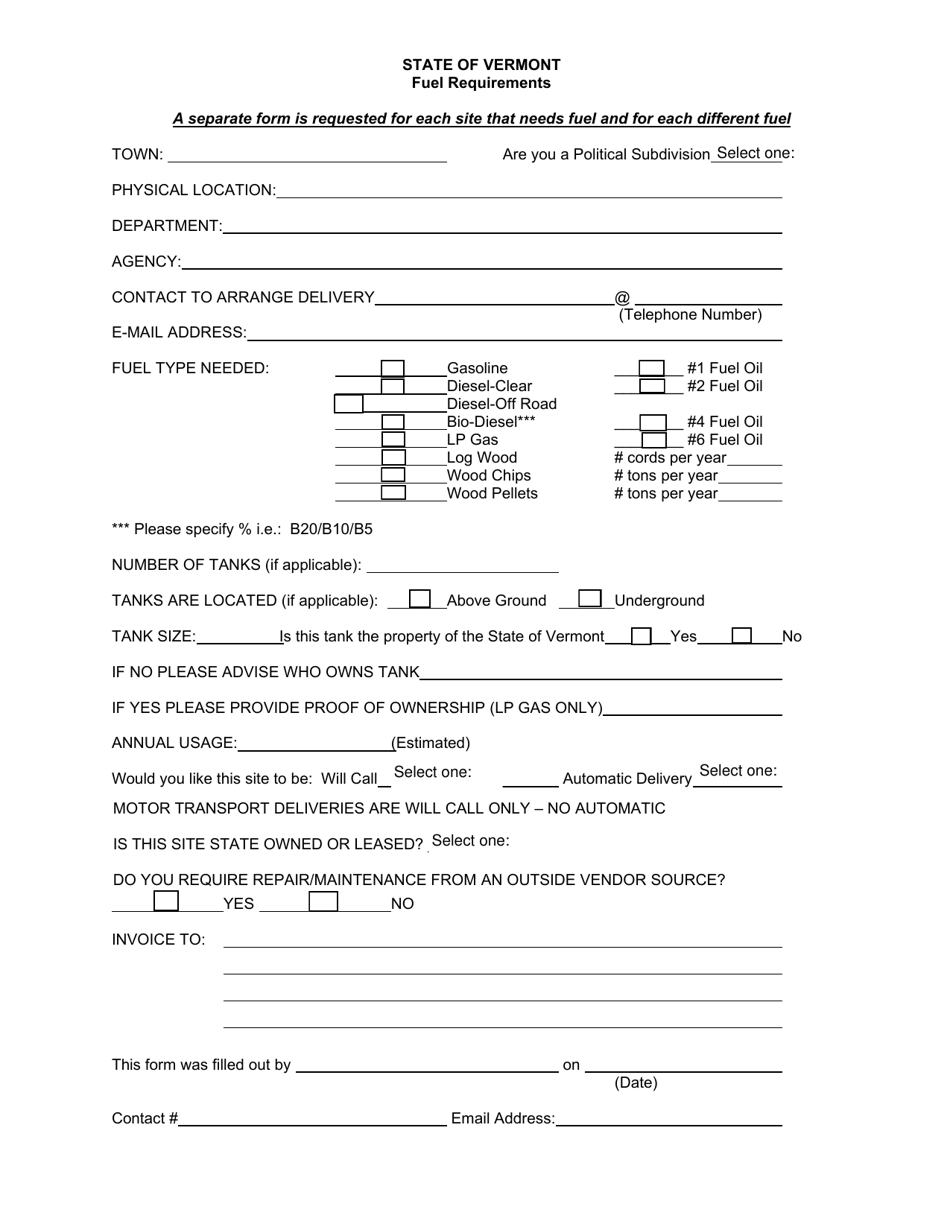 Vermont Fuel Requirements Fill Out Sign Online And Download Pdf Templateroller 4558