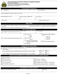 Form MI-5740.2CISAPP Application for Cooperative Interstate Shipment Program - Vermont