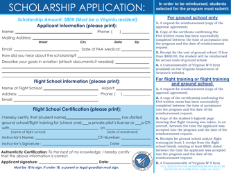 Scholarship Application - Chad Weaver Aviation Scholarship Program - Virginia, Page 2