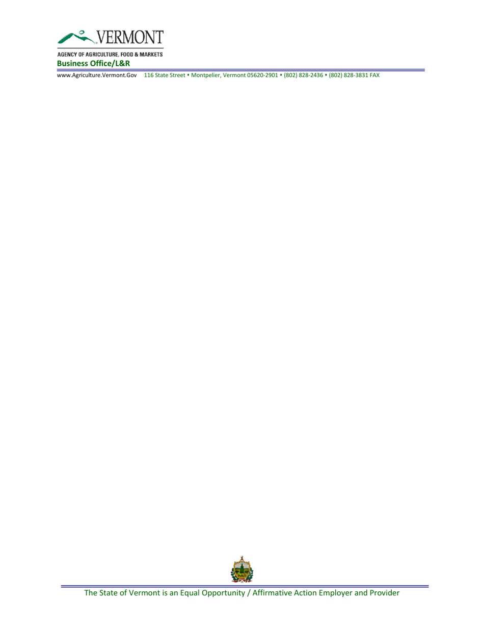 Application for Certification of Competency Weigh  Sample Milk - Vermont, Page 3