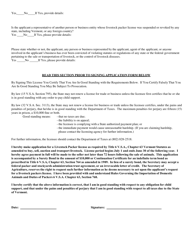 Application for Livestock Packer License - Vermont, Page 2