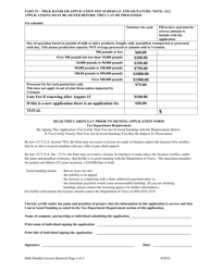 Application for Milk Handlers License - Vermont, Page 5