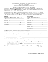 Application for Registration of Pesticides - Vermont, Page 2