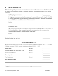 Administrative Penalty Form - Vermont, Page 5