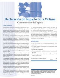 Document preview: Declaracion De Impacto De La Victima - Virginia (Spanish)