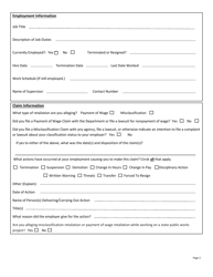 Form POWR-1 Statement of Complaint Retaliation Form - Virginia, Page 3
