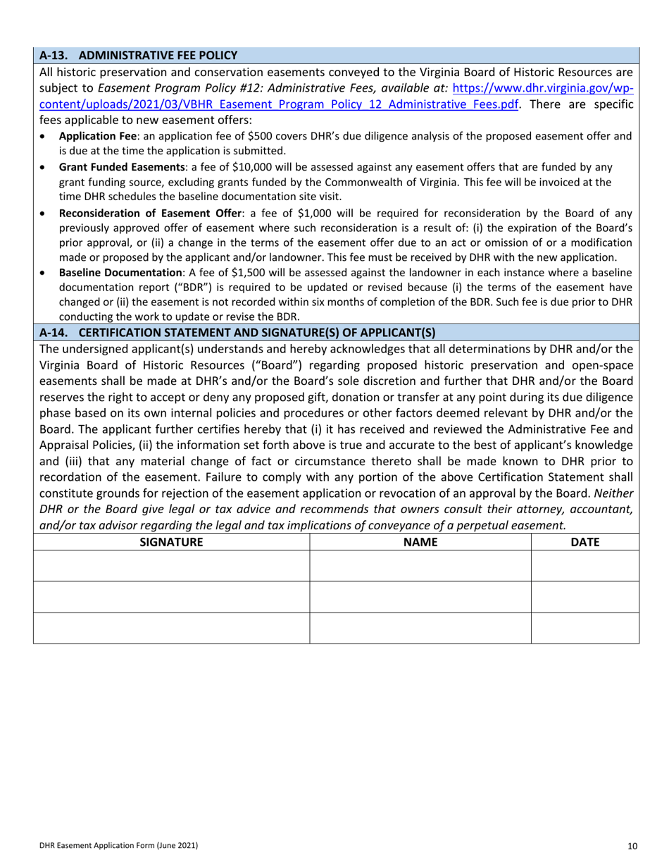 Easement Application Form - Virginia, Page 10