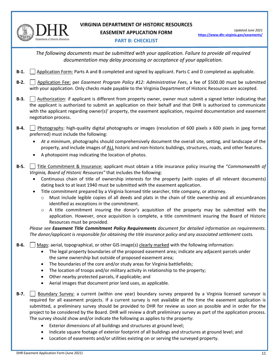 Easement Application Form - Virginia, Page 11