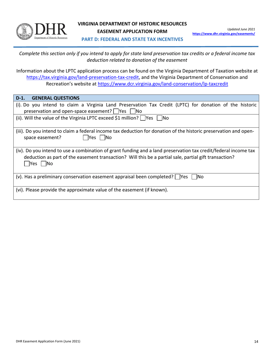 Easement Application Form - Virginia, Page 14