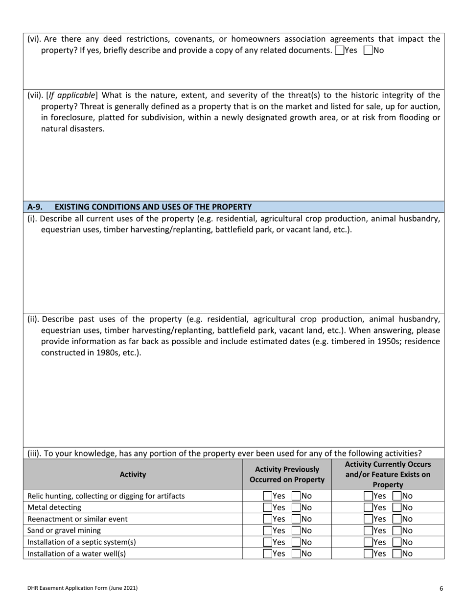 Easement Application Form - Virginia, Page 6