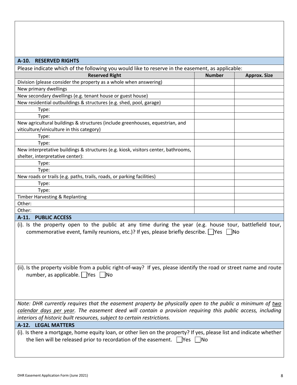 Easement Application Form - Virginia, Page 8
