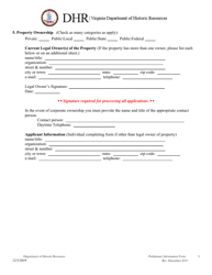 Preliminary Information Form (PIF) for Archaeological Sites - Virginia, Page 5