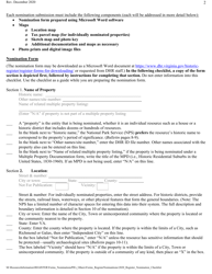 Historic Registers: Nomination Checklist - Virginia, Page 2
