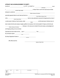 Form A501-27BOND Surety Bond Form - Board for Contractors - Virginia, Page 3