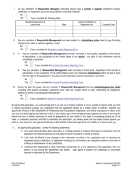 Form A501-27CHRM Change of Responsible Management Application - Board for Contractors - Virginia, Page 2