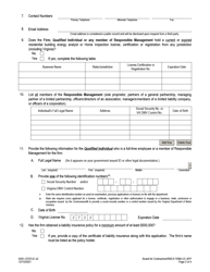Form A501-2707LIC Residential Building Energy Analyst License Application - Firm - Board for Contractors - Virginia, Page 2