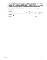 Form A501-2707LIC Residential Building Energy Analyst License Application - Firm - Board for Contractors - Virginia, Page 4