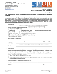 Document preview: Form A501-27EDLIST Education Provider Listing Application - Virginia