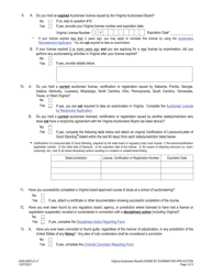 Form A429-2907LIC Auctioneer License by Examination Application - Virginia, Page 2