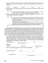Form 2908LIC Auctioneer Firm License Application - Virginia, Page 2