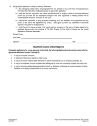 Form A429-29CRS School of Auctioneering - Course Approval Application - Virginia, Page 3