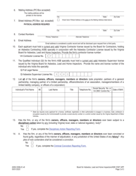 Form A506-3306LIC Asbestos Contractor License Application - Virginia, Page 2