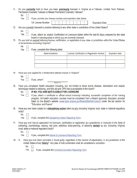 Form A450-1233LIC Limited Term Tattooer License Application - Virginia, Page 2