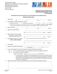 Form A456-16SEND Supervisor Endorsement Form - Virginia