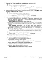 Form A450-1214_15EXLIC &quot;Wax Technician - Wax Technician Instructor Examination &amp; License Application&quot; - Virginia, Page 2