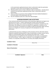 Form A438 Examination Site Conduct Agreement - Virginia, Page 2
