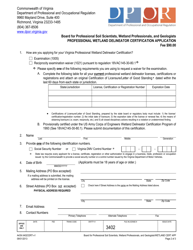 Form A439-3402CERT Professional Wetland Delineator Certification Application - Virginia, Page 2