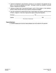 Form A462-4901LIC Cemetery Company License Application - Virginia, Page 6
