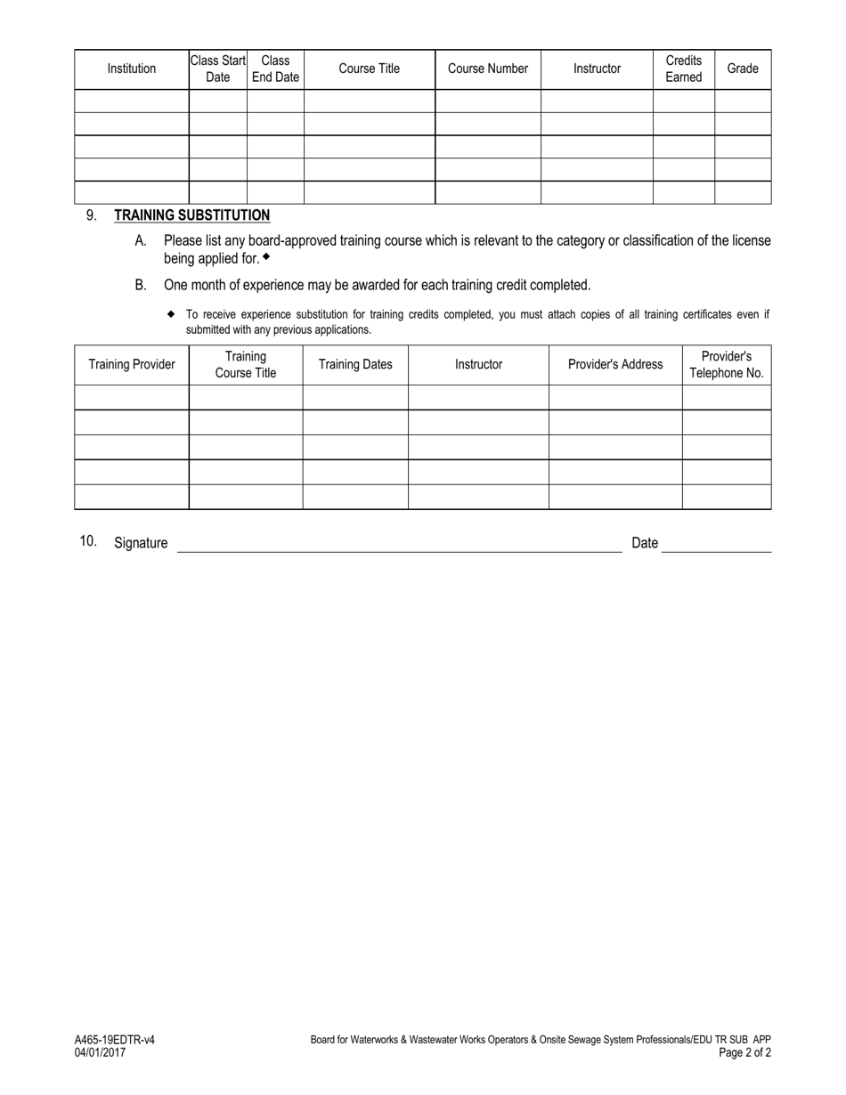Form A436-19EDTR Education  Training Substitution Form - Virginia, Page 2