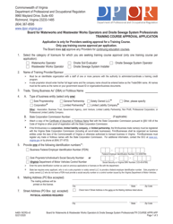 Form A465-19CRS &quot;Training Course Approval Application&quot; - Virginia