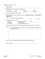Form A416-0408EXP Surveyor Photogrammetrists Experience Verification Form - Virginia, Page 3