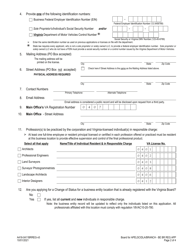 Form A416-0411BRREG Business Entity - Branch Office Registration/Reinstatement Application - Certified Interior Designers and Landscape Architects - Virginia, Page 2