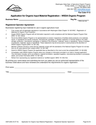 Form AGR2293 Application for Organic Input Material Registration - Wsda Organic Program - Washington, Page 3