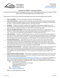 Form AGR-2199 Annual Civil Rights Training Checklist for Non-frontline Staff, Volunteers, and Managers - Washington